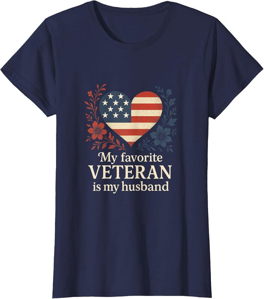 My Favorite Veteran is My Husband - Flag Love