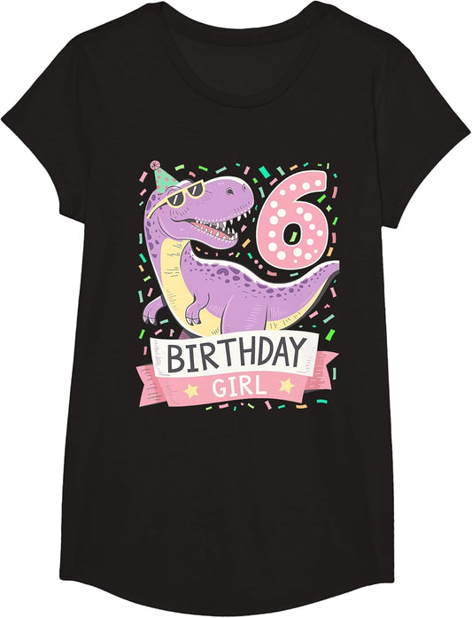 6 Year Old T Rex Dinosaur 6nd Birthday Girl