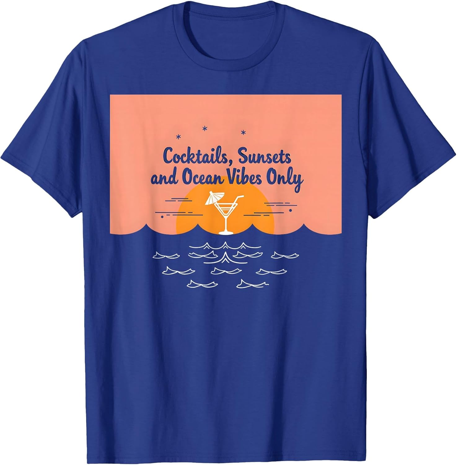 Cruise Vacation Cocktails Sunsets Ocean Vibes Only Shirt