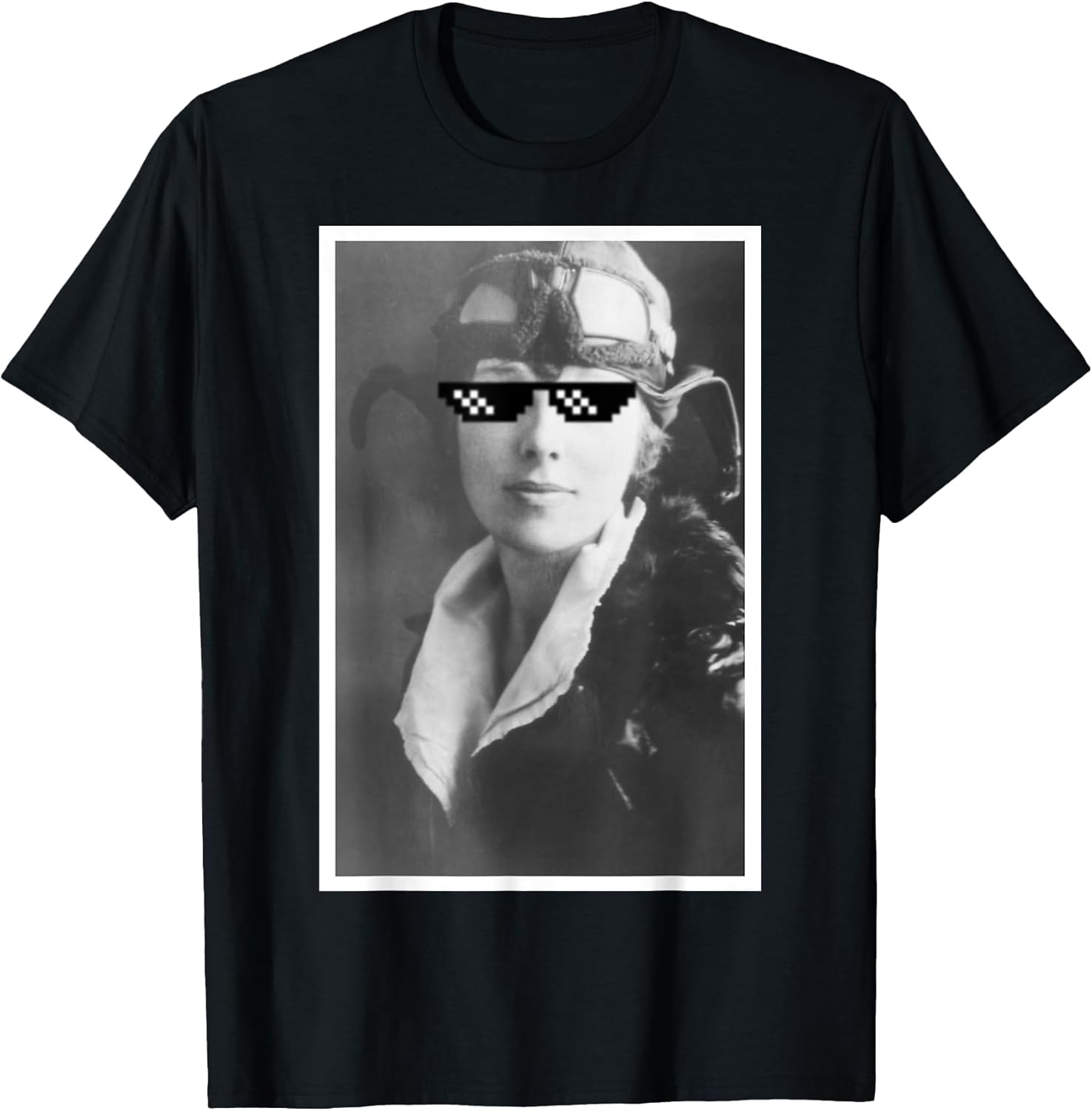 Funny Amelia Earhart Internet Meme Sunglasses T Shirt