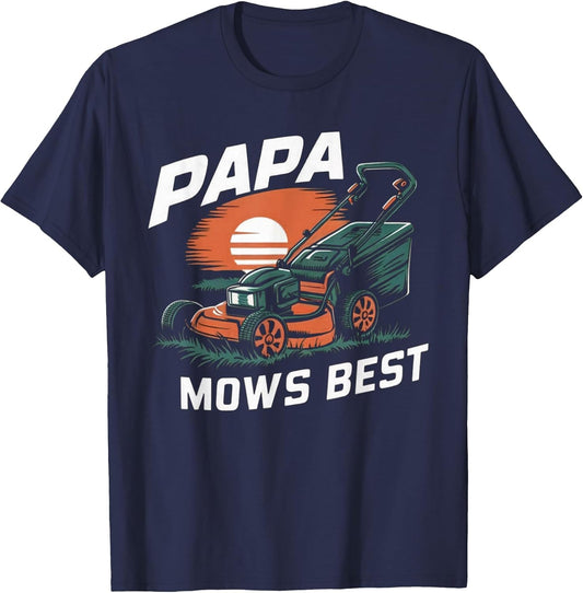 Papa Mows Best Funny Lawn Mower Dad Grandpa