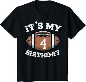 Kids Its My 4th Birthday American Football 4 Year Old Bday Boys
