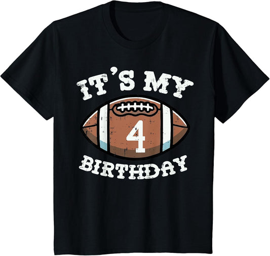 Kids Its My 4th Birthday American Football 4 Year Old Bday Boys