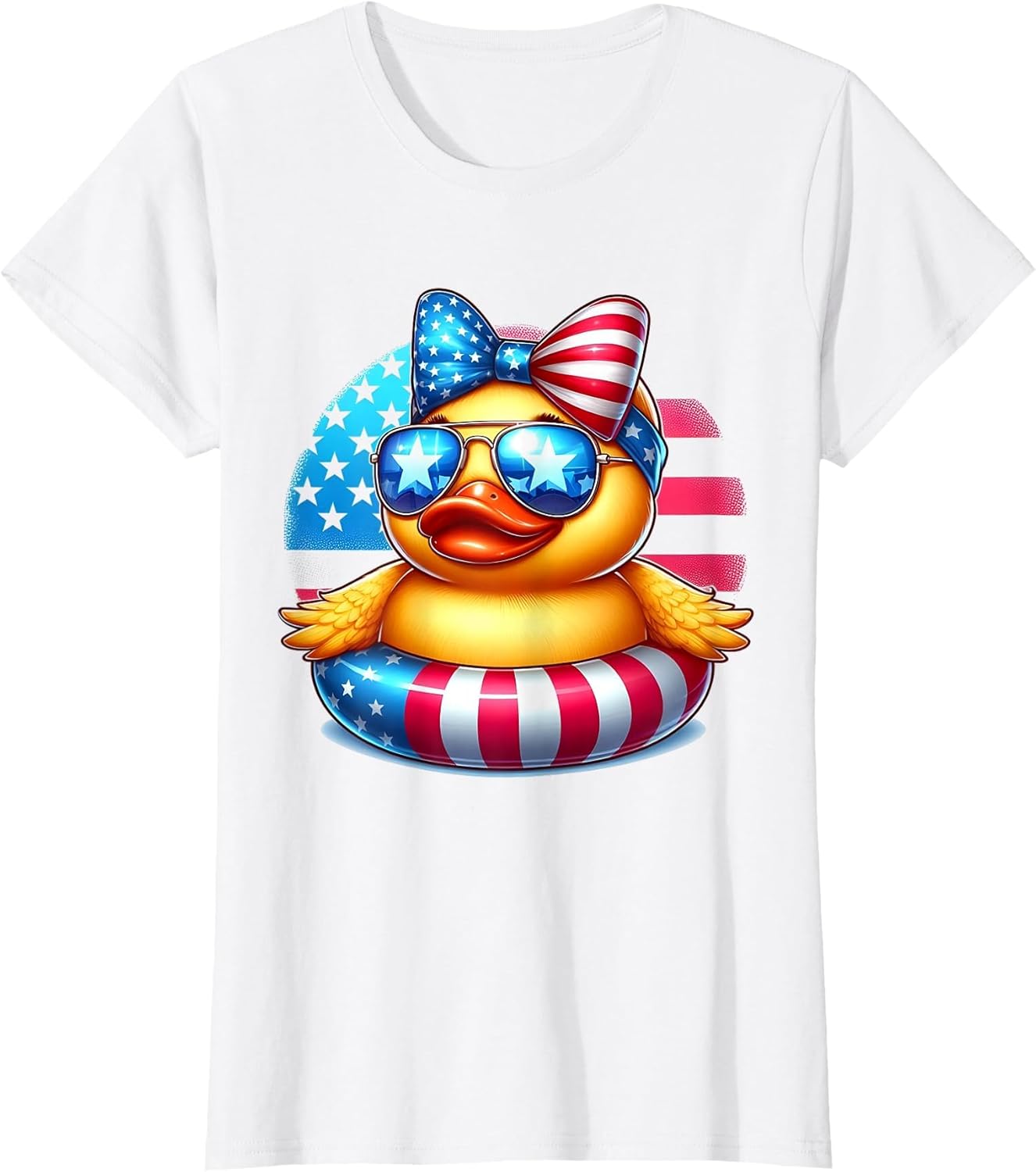 Cool Rubber Duck USA Flag Cute Duckie 4th of July Patriotic