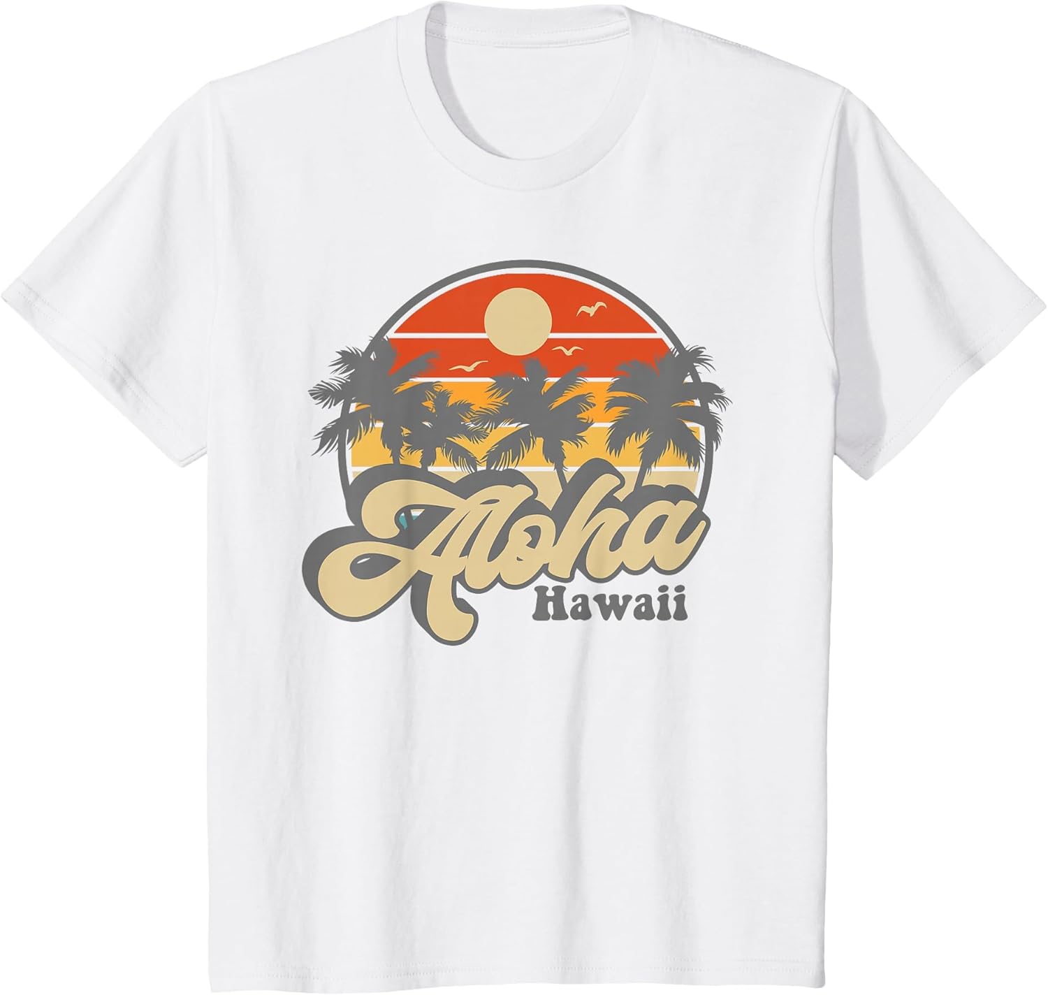 Aloha Hawaii Hawaiian Island Palm Surfboard Beach Surf Retro