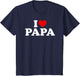 I Love Papa Shirt for Boy Girl Toddler Children Youth