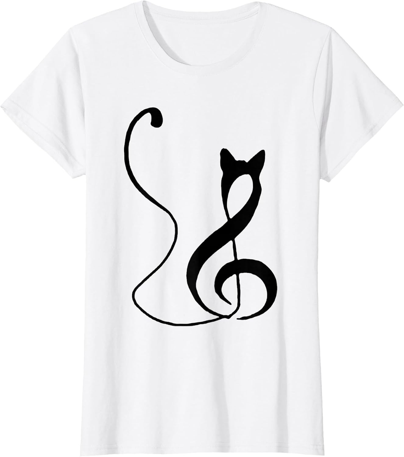 Music Note Inspired Cat Minimalist Music Lover Design