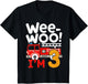 Kids 3rd Birthday Fire Truck Wee-Woo 3 Year Old Firefighter Boy