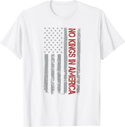 No Kings in America US Flag Vintage