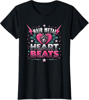 Hair Metal Heart Beats 80s Rock Band Heart Rate Design
