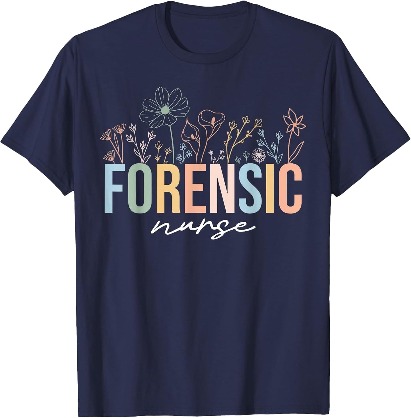 Retro Floral Forensic Nurse Wildflower Forensic Psychology