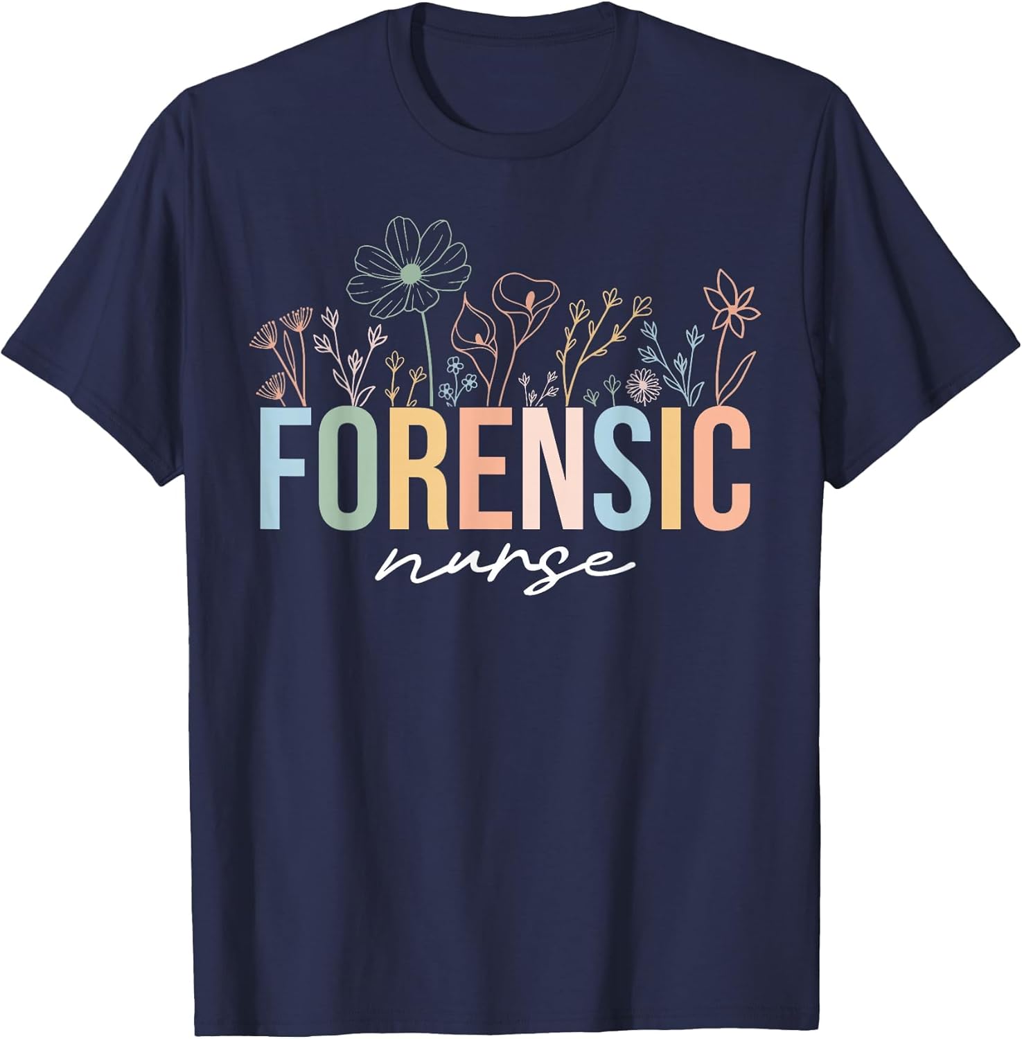 Retro Floral Forensic Nurse Wildflower Forensic Psychology