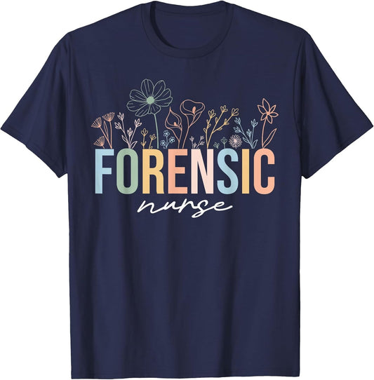 Retro Floral Forensic Nurse Wildflower Forensic Psychology