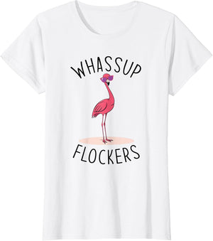 Whassup Flockers? Funny Vintage Pink Flamingo Sunglasses
