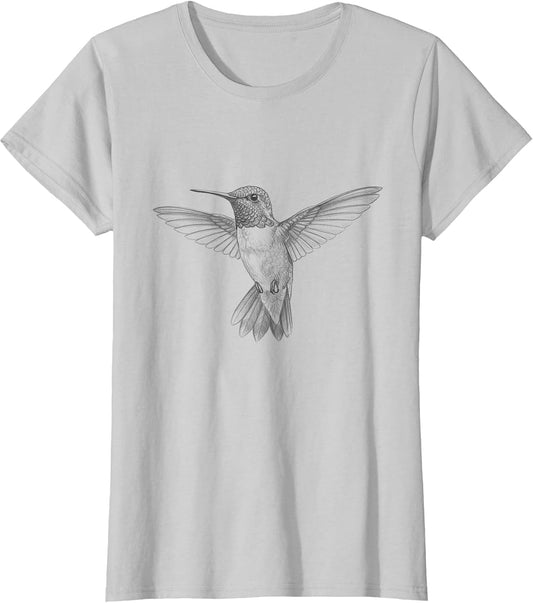 Vintage Hummingbird Drawing Art Design