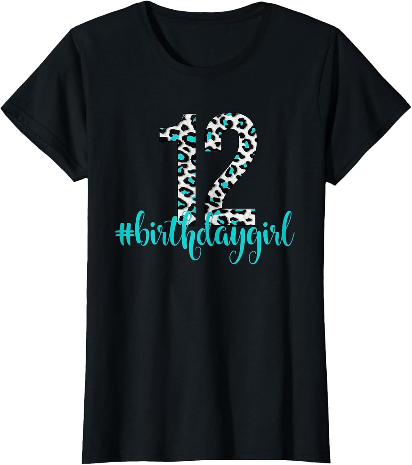 Twelve 12th Birthday Girl Outfit Teal Leopard Animal Print