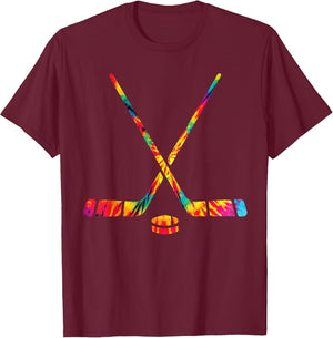 Ice Hockey Tie Dye Rainbow Kids Boys Teenage Men Girls Cool