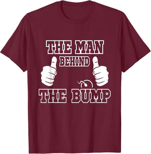 The Man Behind The Bump Baby Shower Shirts for Mom and Dad