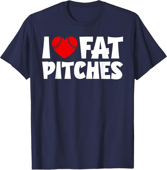 I Love Fat Pitches Heart Baseball Design I Heart Fat Pitches