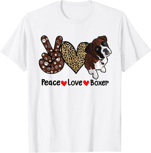 Peace Love Boxer Funny Boxer Mom Dog Mom Dog Lover