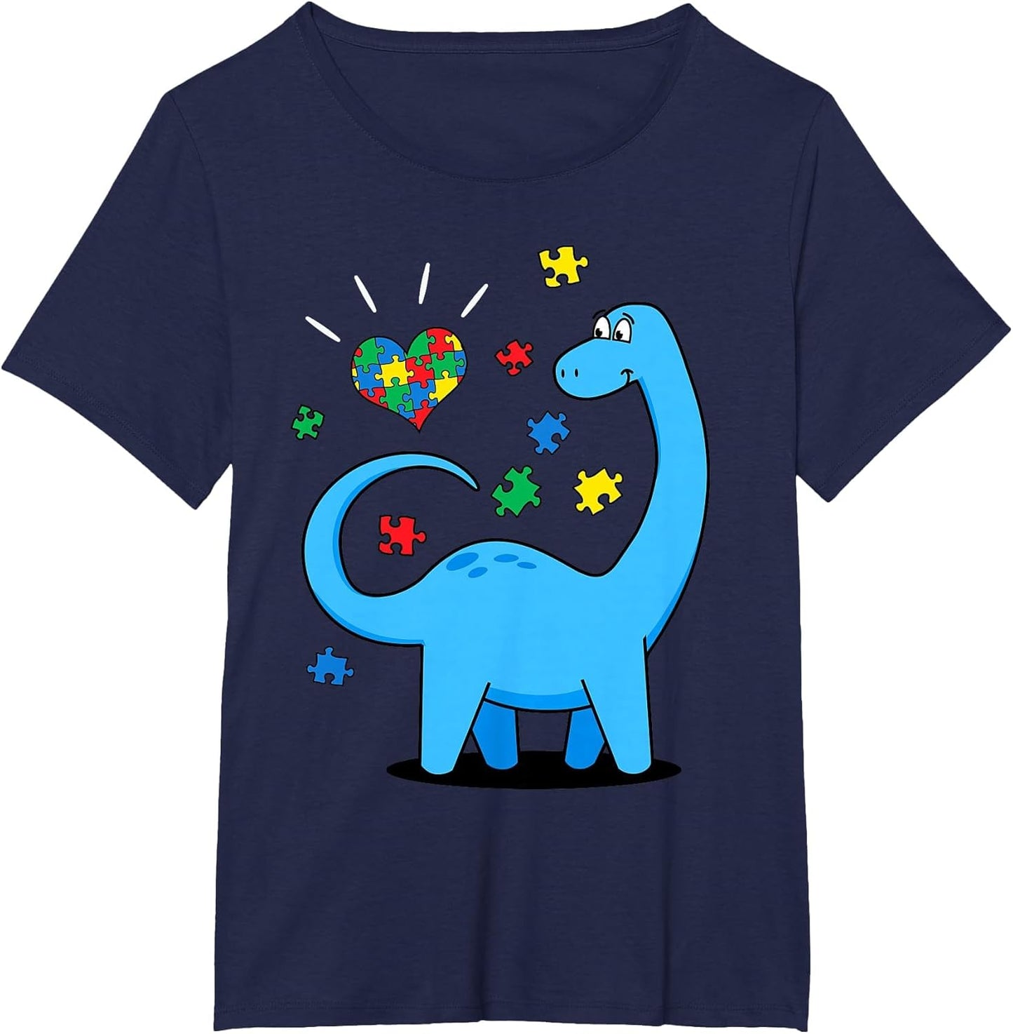 Cute Dinosaur Puzzle Heart Boys Autism Awareness Month