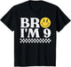 9th Birthday Bro Im 9 Smile Retro Groovy Boys Girls Kids