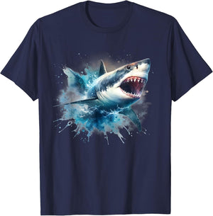 Cool Watercolor Great White Shark Open Jaw