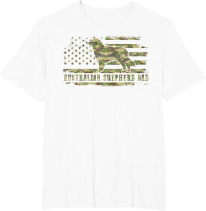 Australian Shepherd Dad Camo American Flag Patriotic Dog