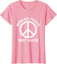 Spread Peace Not Hate Peace Sign Design