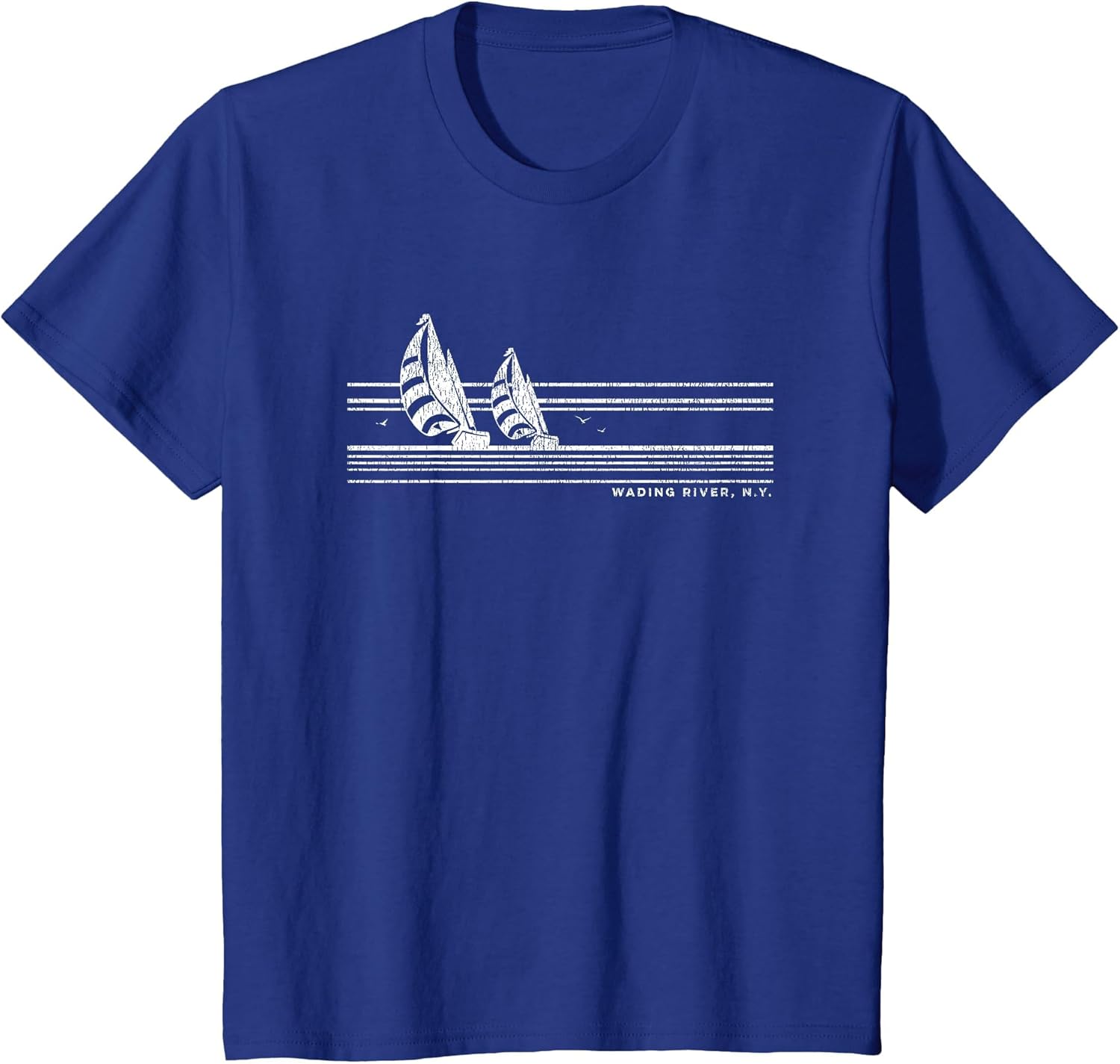 Wading River NY Vintage Sailing 70s Nautical Sailboat