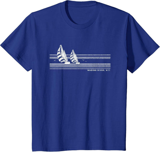 Wading River NY Vintage Sailing 70s Nautical Sailboat