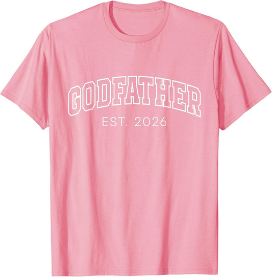 Godfather Est 2026 Lettering New God Dad to Be Father's Day