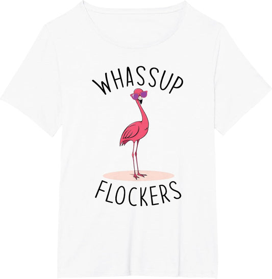 Whassup Flockers? Funny Vintage Pink Flamingo Sunglasses