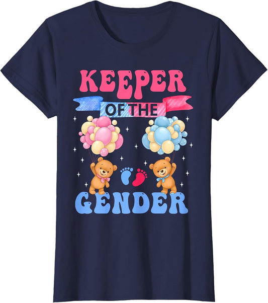 Keeper of The Gender Reveal Cute Bear Balloons Pink Or Blue