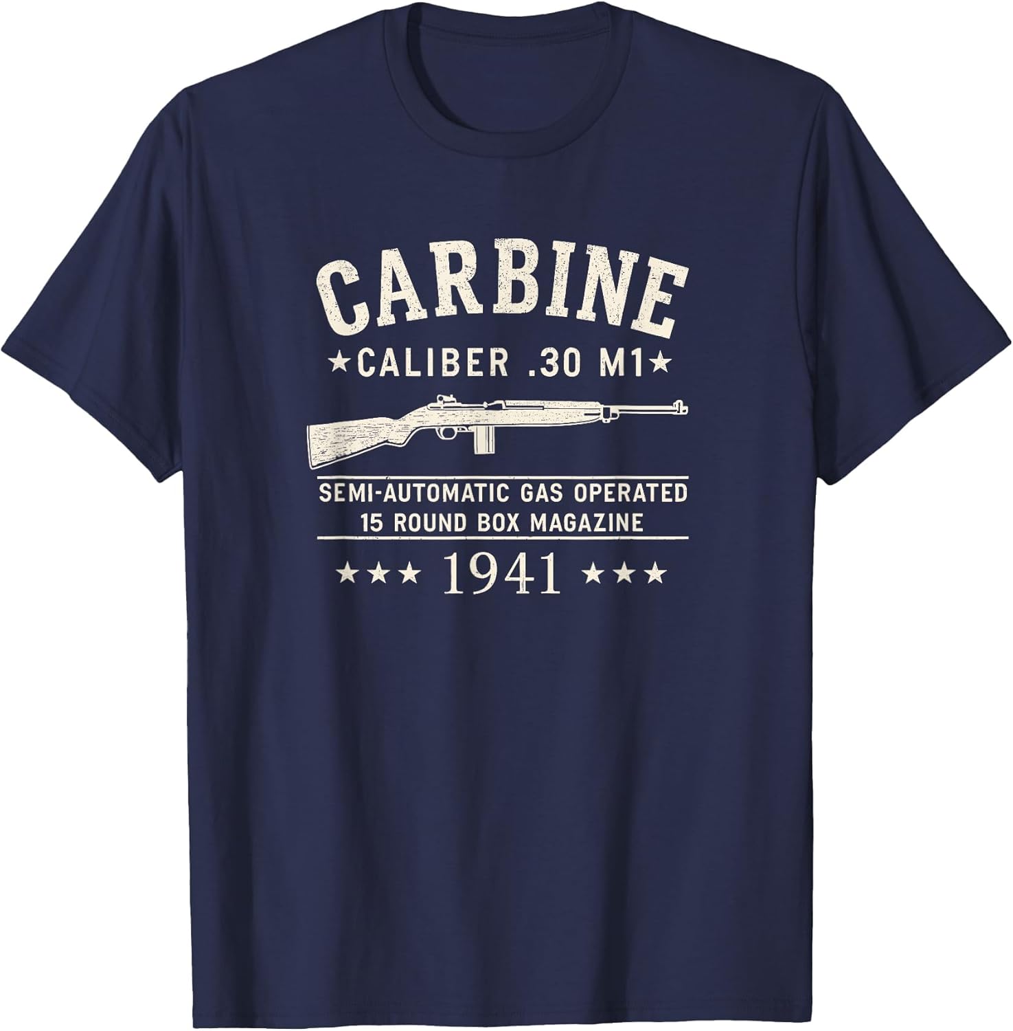 M1 Carbine WWII 1941 Distressed Vintage Graphic