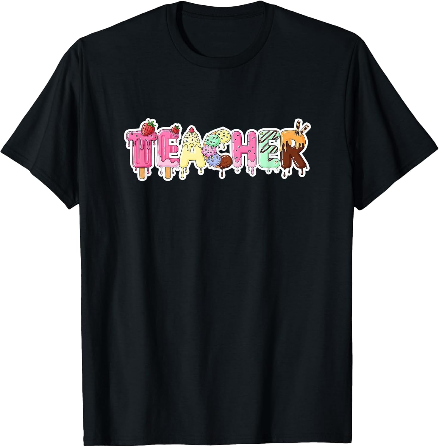 Vintage Ice Cream Teacher Shirt Women Funny Men Kindergarten