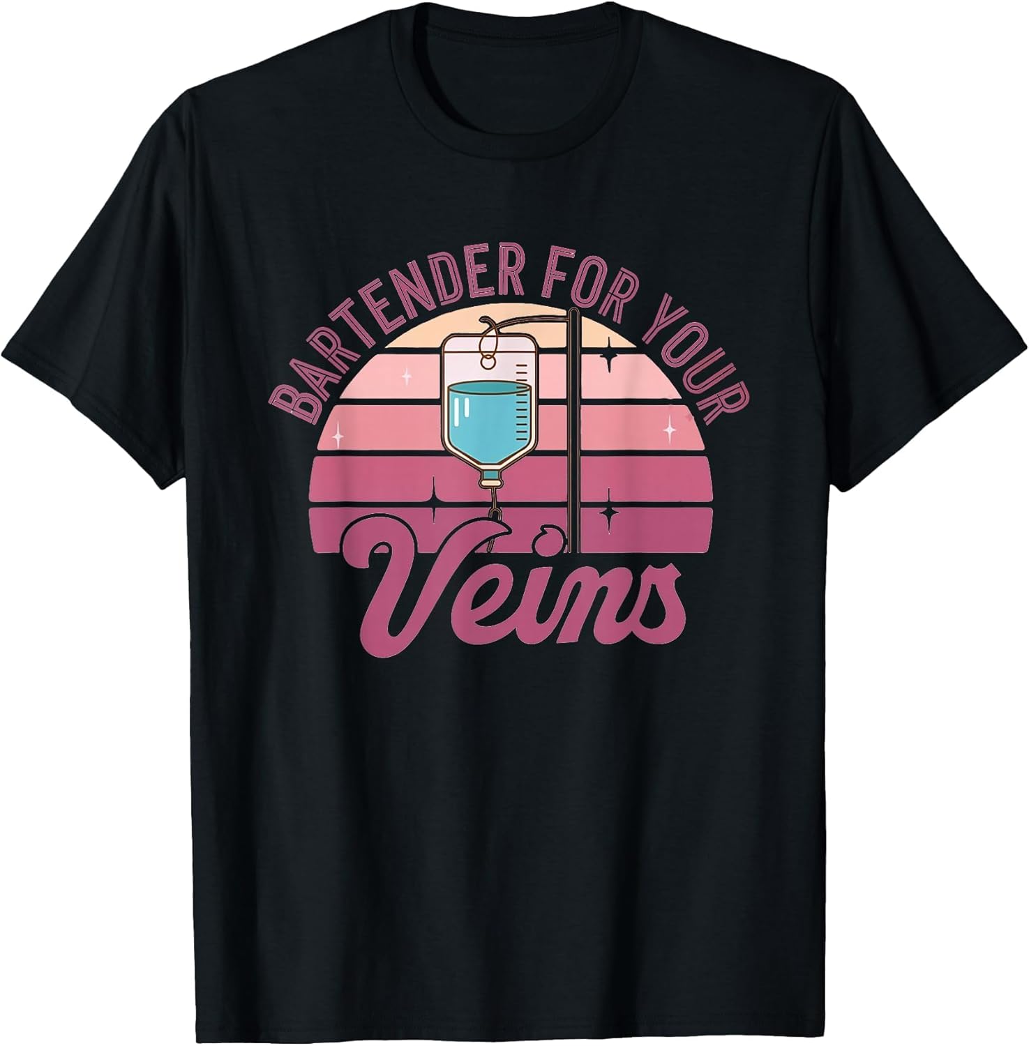Bartender for Your Veins Intravenous Infusion Nurse IV Nurse , Men, Black, Large
