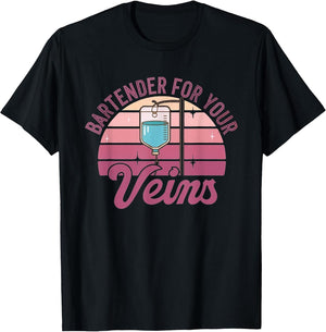 Bartender for Your Veins Intravenous Infusion Nurse IV Nurse , Men, Black, Large