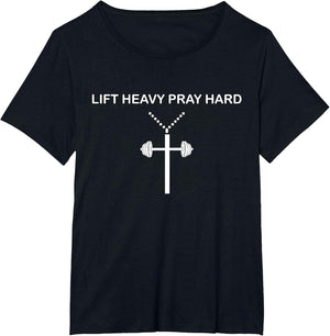 Lift Heavy Pray Hard Cross - Minimalist Christian Religious