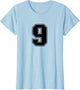 Number #9 Black Sports Fan Jersey Number
