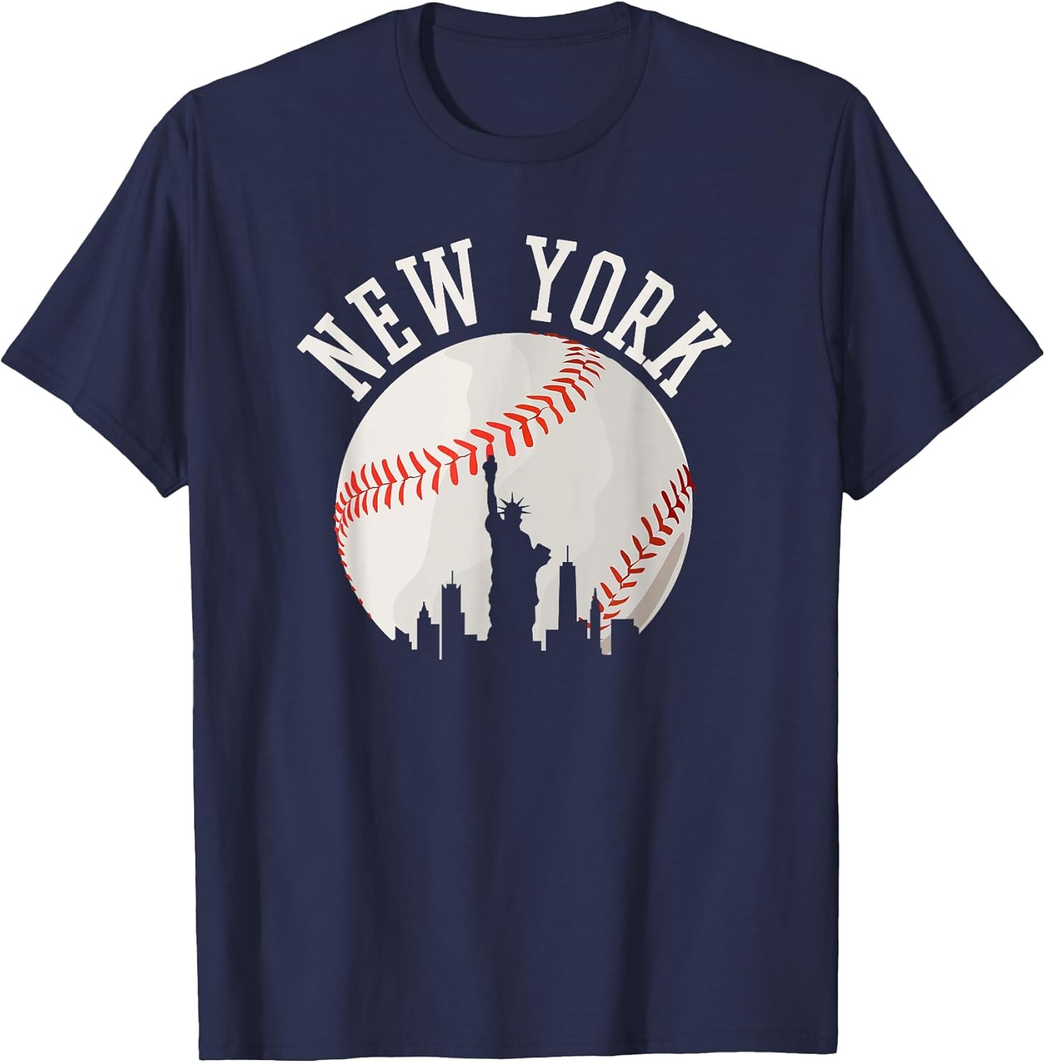 Downtown New York City Skyline, Vintage Baseball