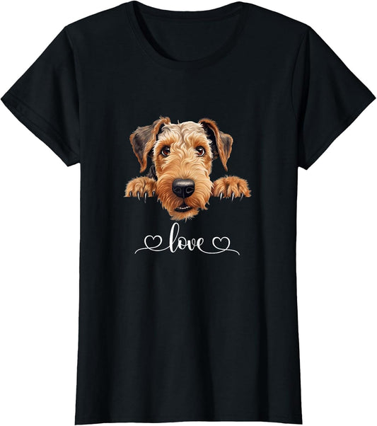 Cute Dog Graphic Love Puppy Airedale Terrier Dog