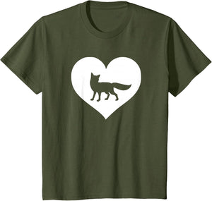 A Cute Purple or Pink Fox , Youth, Olive Green, Medium