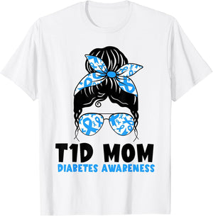 T1D Mom Shirt Type 1 Diabetes Awareness Mama Mother