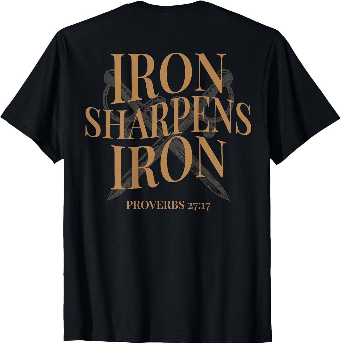 (ON Back) Iron Sharpens Iron Bible Verses Christian Gym