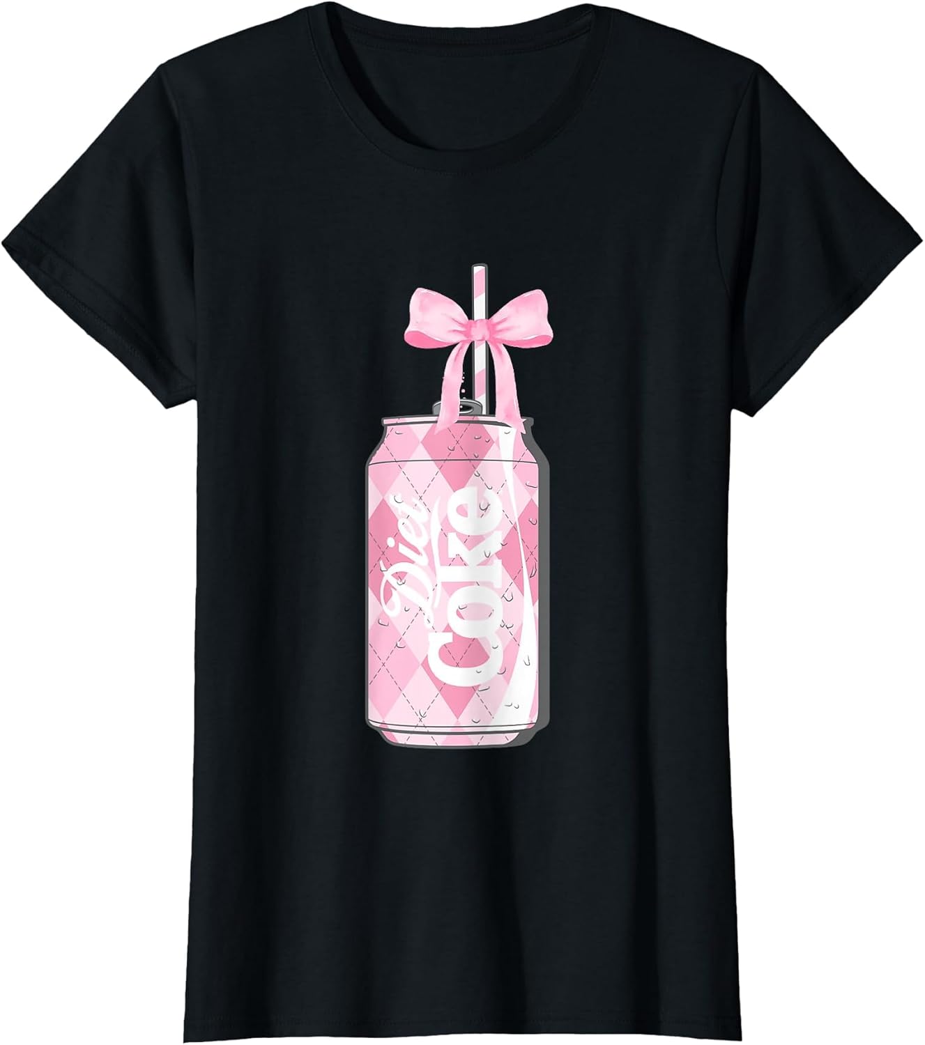 Coca-Cola Pink Diet Coke With Straw & Bow Vintage
