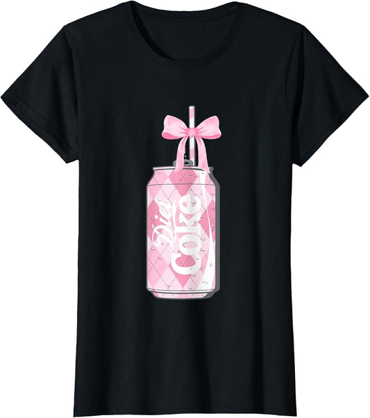Coca-Cola Pink Diet Coke With Straw & Bow Vintage