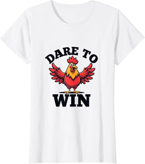 Dare to Win Chicken Game Bold Graphic Design