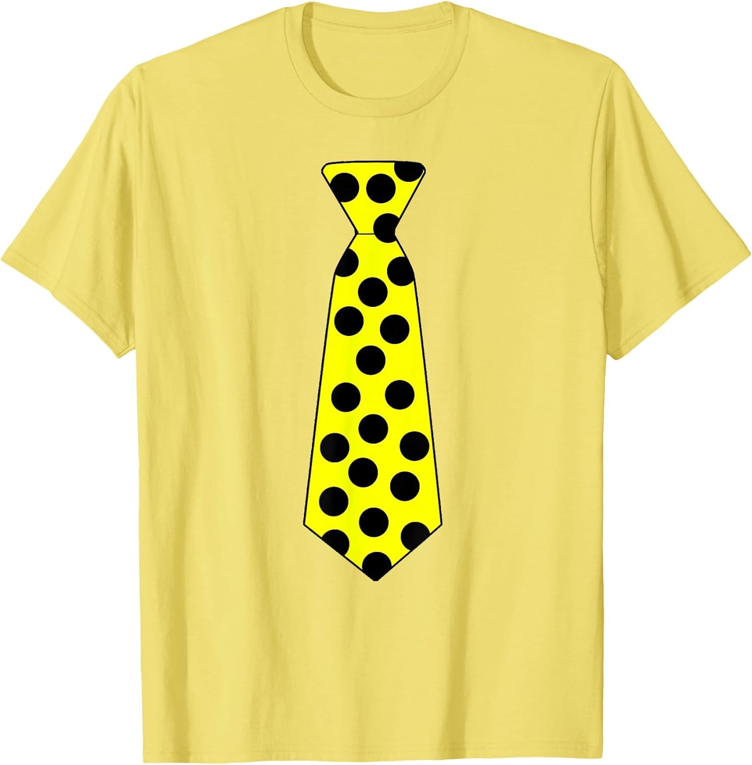 Yellow with Black Polka Dots Tie Necktie Halloween Costume