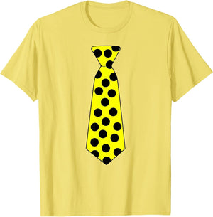 Yellow with Black Polka Dots Tie Necktie Halloween Costume